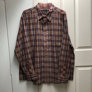 Jos A. Bank Plaid Button Down Collar Shirt
